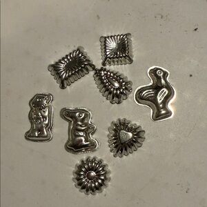 Vintage Small Tart Baking Chocolate Molds Metal Tin Set Of 8 Unique Designs